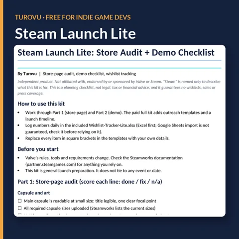 Navy cover showing the first page of the store audit and demo checklist document